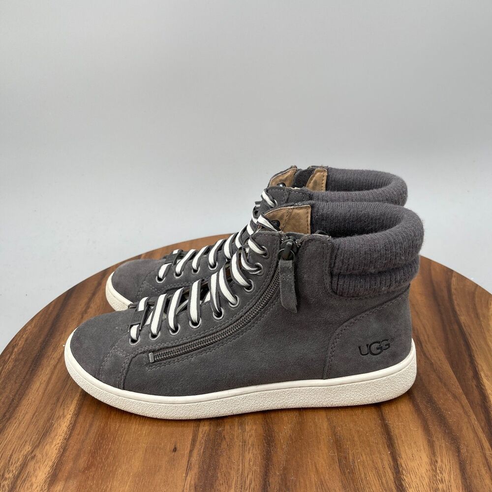 Ugg Shoes Womens Size 8 Gray Suede Zipper Casual Comfort Walking Sneakers - Picture 3 of 9